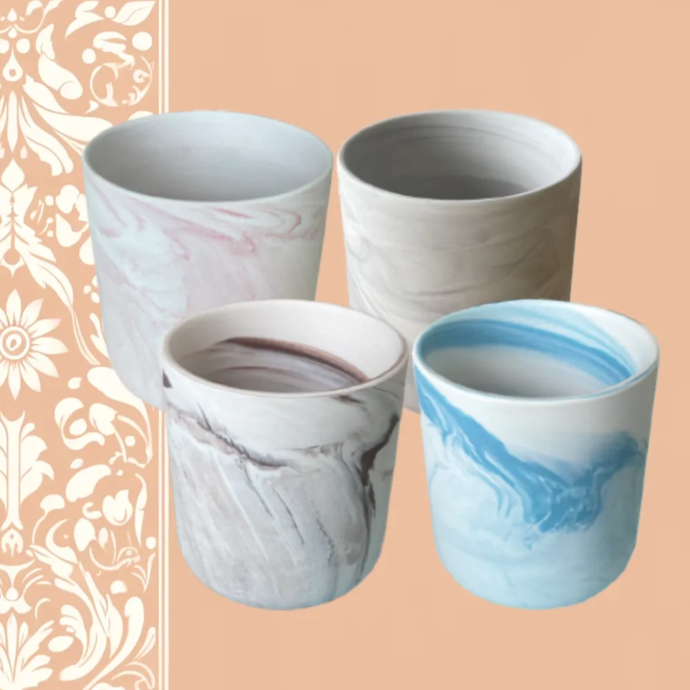Marbled Ceramic Jars | Wick and Wax Supply Co